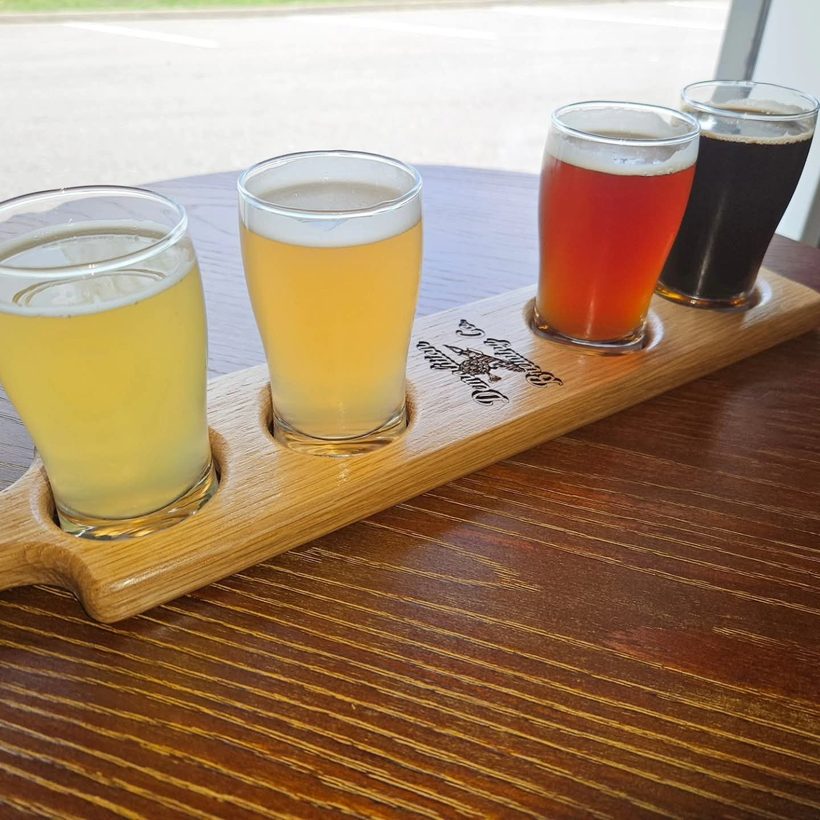 A four-pour flight &mdash; Demolition Brewing Company, Laurie, Missouri