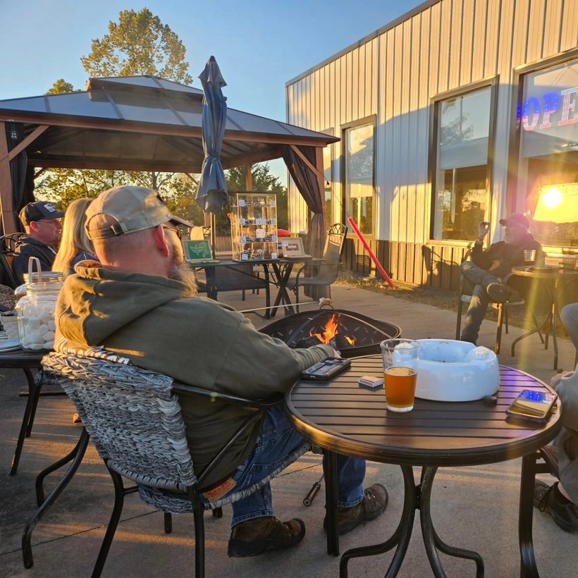 Fire pit, cold pint, good evening &mdash; Demolition Brewing Company, Laurie, Missouri